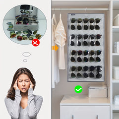 Dual Sided Sunglasses Organizer Wall Mounted Rack Storage