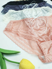 4pcs Lace Stitching Briefs Comfy Intimates Panties Women's Lingerie
