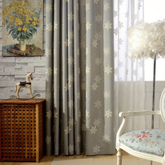 Semi Blackout Embroidery Curtain for Living Room Decor