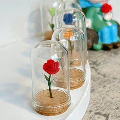 1pc Rose in Glass Dome Decorative Flower Collectible Ornament