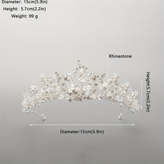 Rhinestone Crown Headdress Wedding Bridal Hair Accessory for Party Prom Birthday
