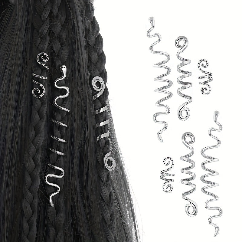 Dreadlock Hair Ring Boho Style Coils Gold Spiral Hair Ring Hair Styling Tool