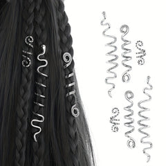 Dreadlock Hair Ring Boho Style Coils Gold Spiral Hair Ring Hair Styling Tool