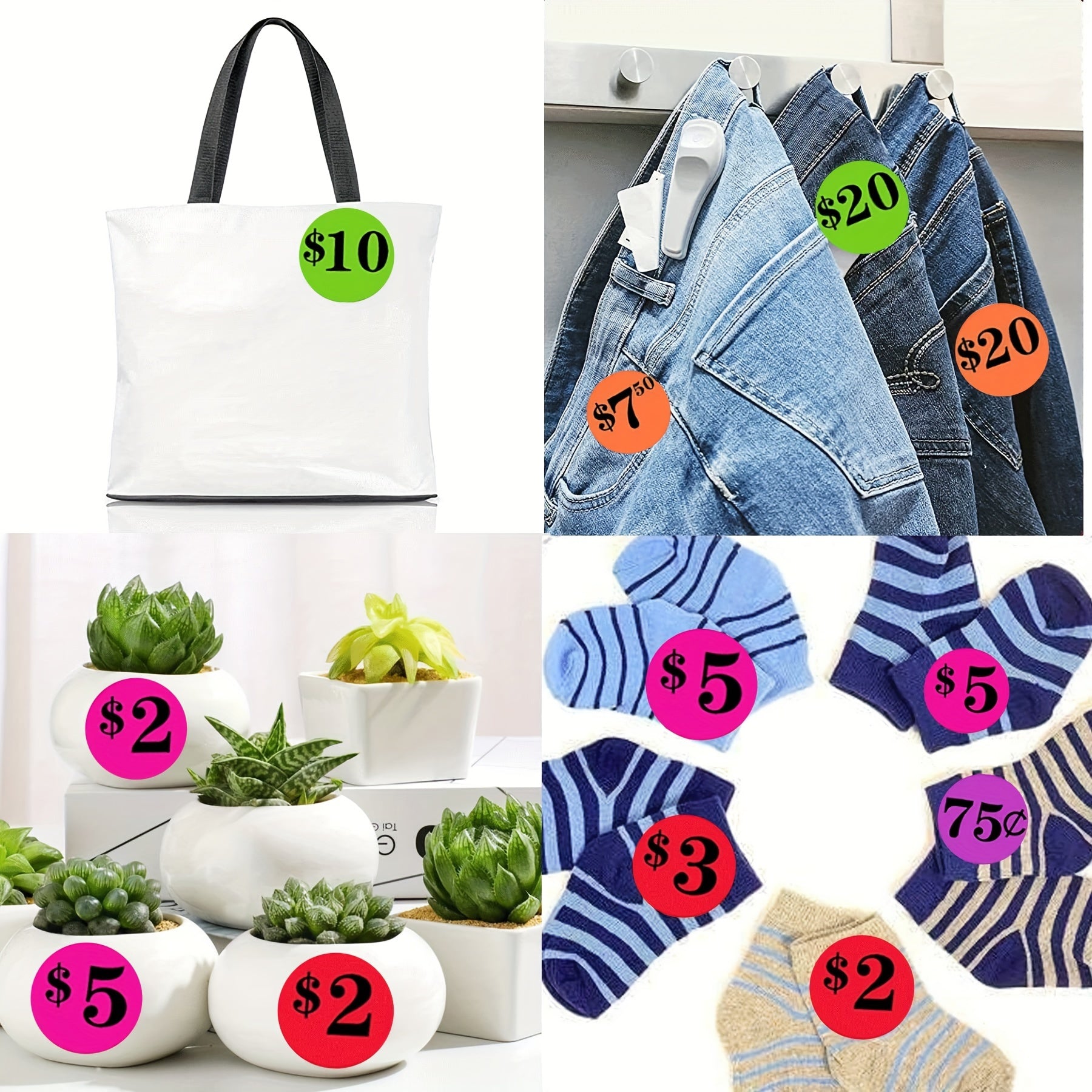 540pcs Garage Dollar Preprinted Tags Labels Pricing Stickers