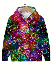 Colorful Bubbles Long Sleeve Hooded Sweatshirt for Kids