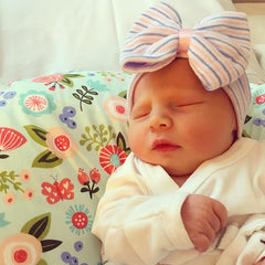 Baby Girls' Knit Bow Cap & Mittens Set for Autumn/Spring