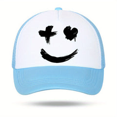 Unisex Expression Print Men's Outdoor Sun Hat Casual Net Trucker Hat