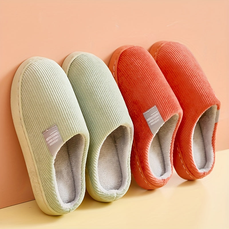 Women's Plush Lined Slippers Warm Winter Indoor Bedroom Fuzzy Shoes