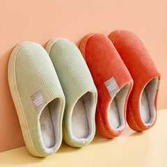 Women's Plush Lined Slippers Warm Winter Indoor Bedroom Fuzzy Shoes