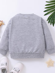 Cartoon Animals Print Boys Pullover Sweatshirt Long Sleeve Crew Neck Tops