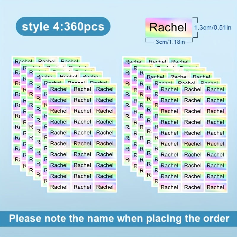 Custom Waterproof Name Stickers Transparent 60-120-360pcs