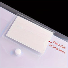 145pcs A4 Size File Bag Plastic Envelope Clear Folder with Label Pocket Pink