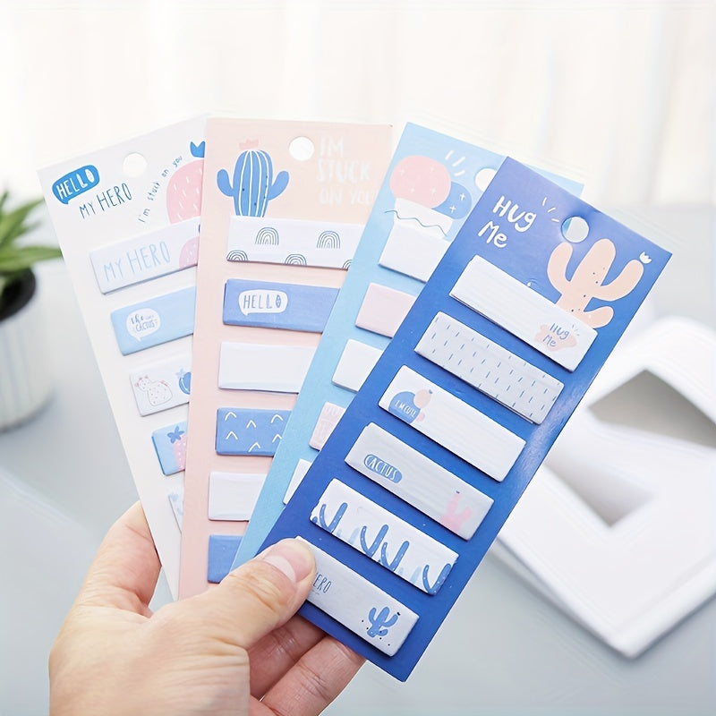 1pc Cactus Theme Sticky Notes Creative And Colorful Memo Sticky Notes