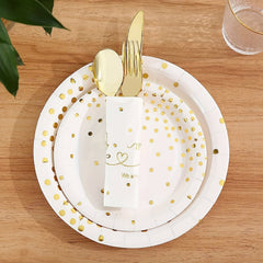 20pcs Mr & Mrs Wedding Cocktail Napkins Golden Foil - Wedding Shower Party Decor