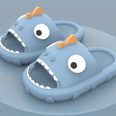 Women's Cartoon Shark Novelty Slippers Open Toe Platform PVC House Slides