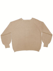  Solid V Neck Button Cardigan