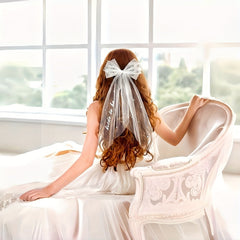 Bridal Veil Hair Clip Glamorous Wedding Hair Accessory for Brides