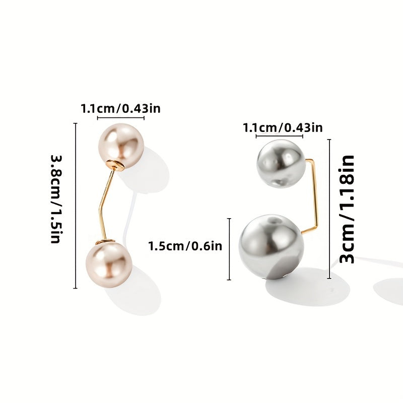 6pcs Set Faux Pearl Waist Pins Scarf Brooches for Women