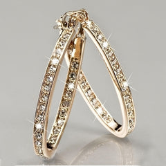 Temperament Zircon Hoop Earrings Zinc Alloy Ear Jewelry Accessories