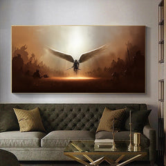 Archangel Tyrael Wall Canvas Art Frameless Painting for Home Decor