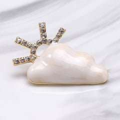 Men's Sun Block Cloud Suit Shirt Brooch