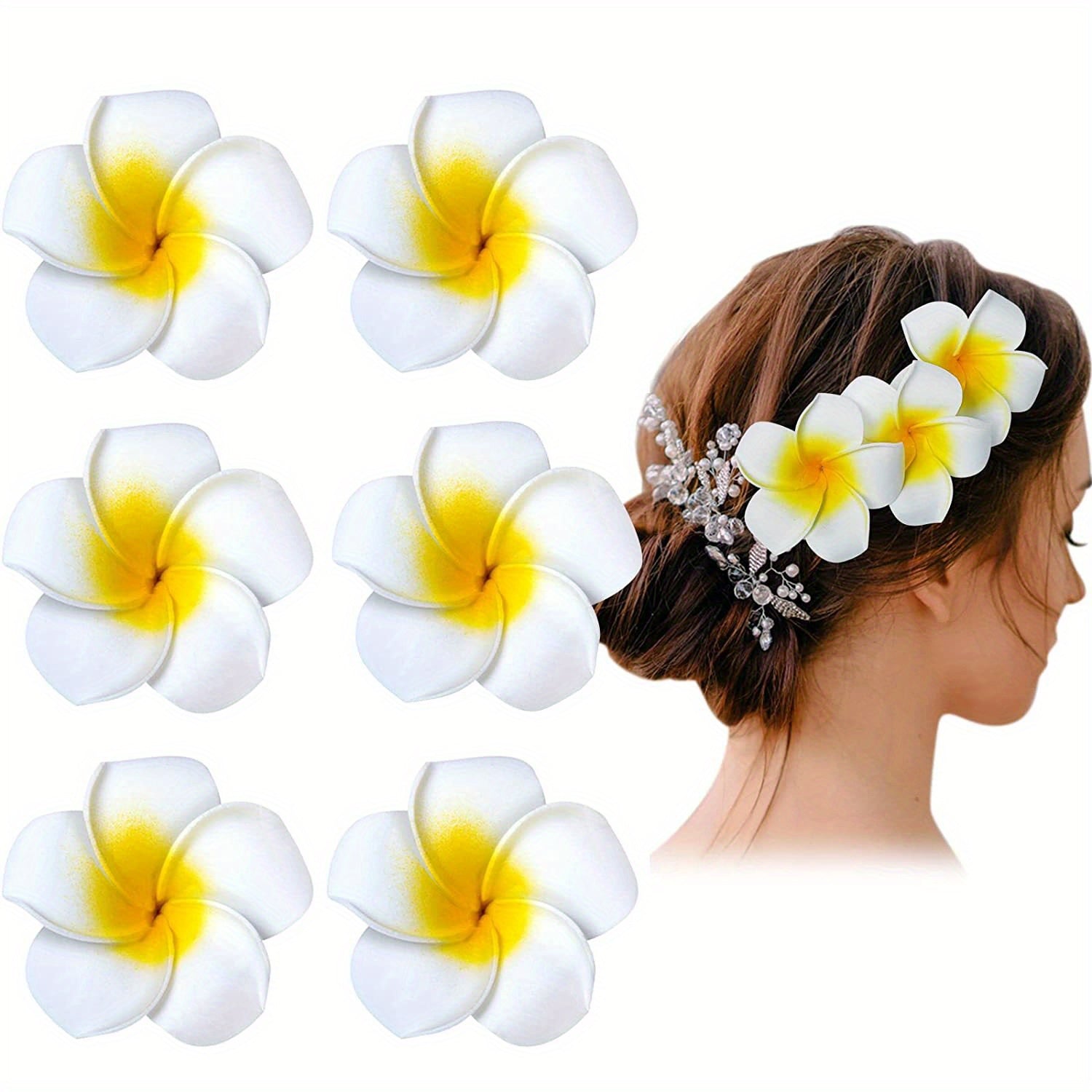 24pcs Flower Hawaii Style Hair Clips for Tropical Party Decorations