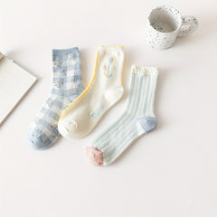 3 Pairs Tulip Ruffle Socks Sweet & Mid Tube Women's Stockings