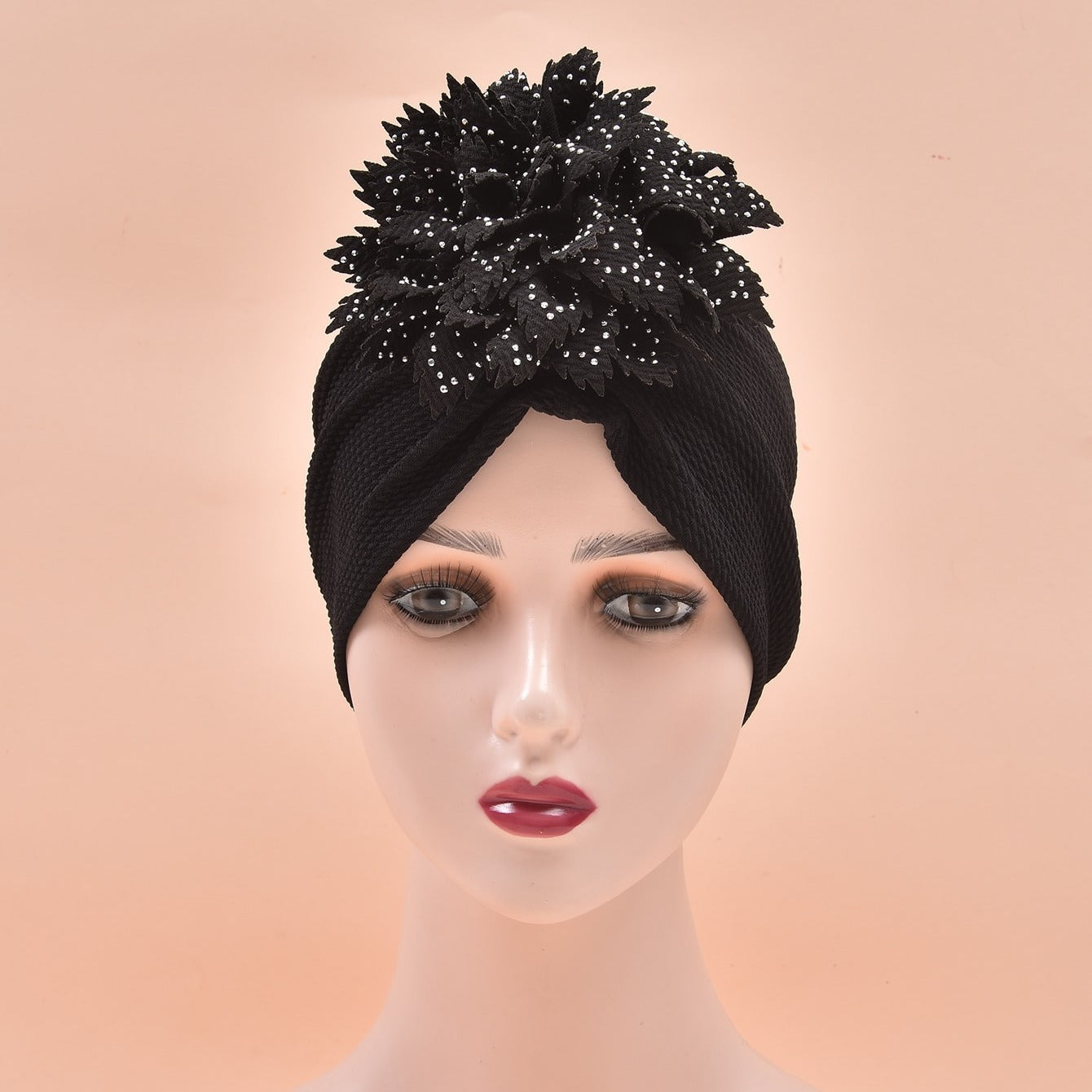 Women Hat Flower Turban Cap Bag Head Wrap Solid Hair Cap for Women