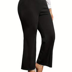  Flared Leg Trousers High Rise Stretch Pants