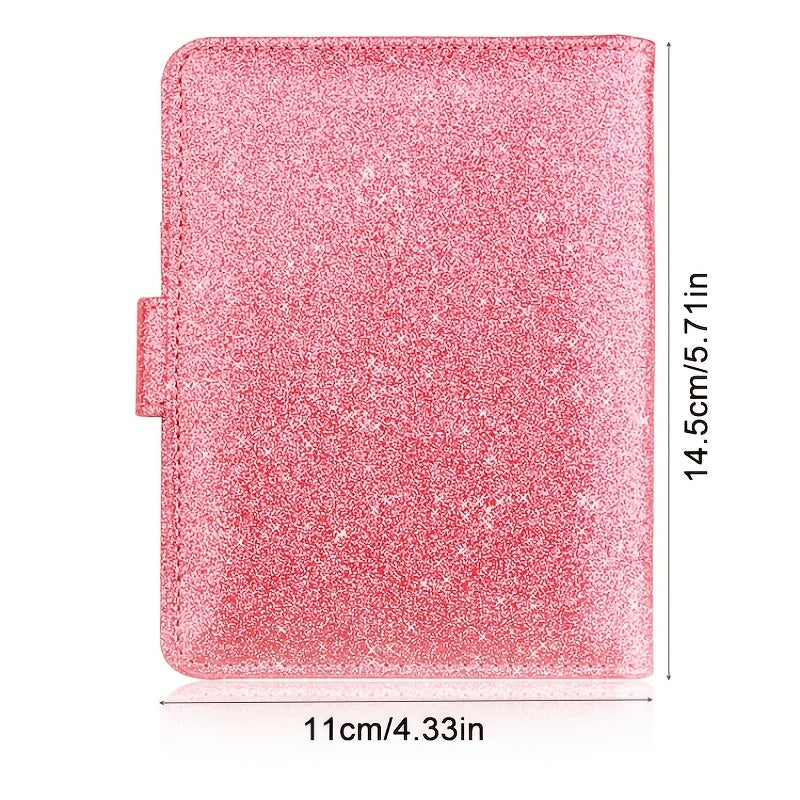 RFID Blocking Pink Bling Passport Holder Card Organizer Wallet