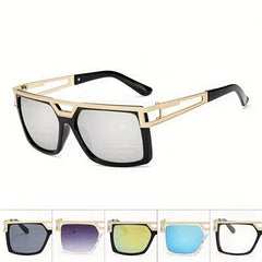 Metal Square Frame Men Sunglasses UV Protection Summer Sunglasses