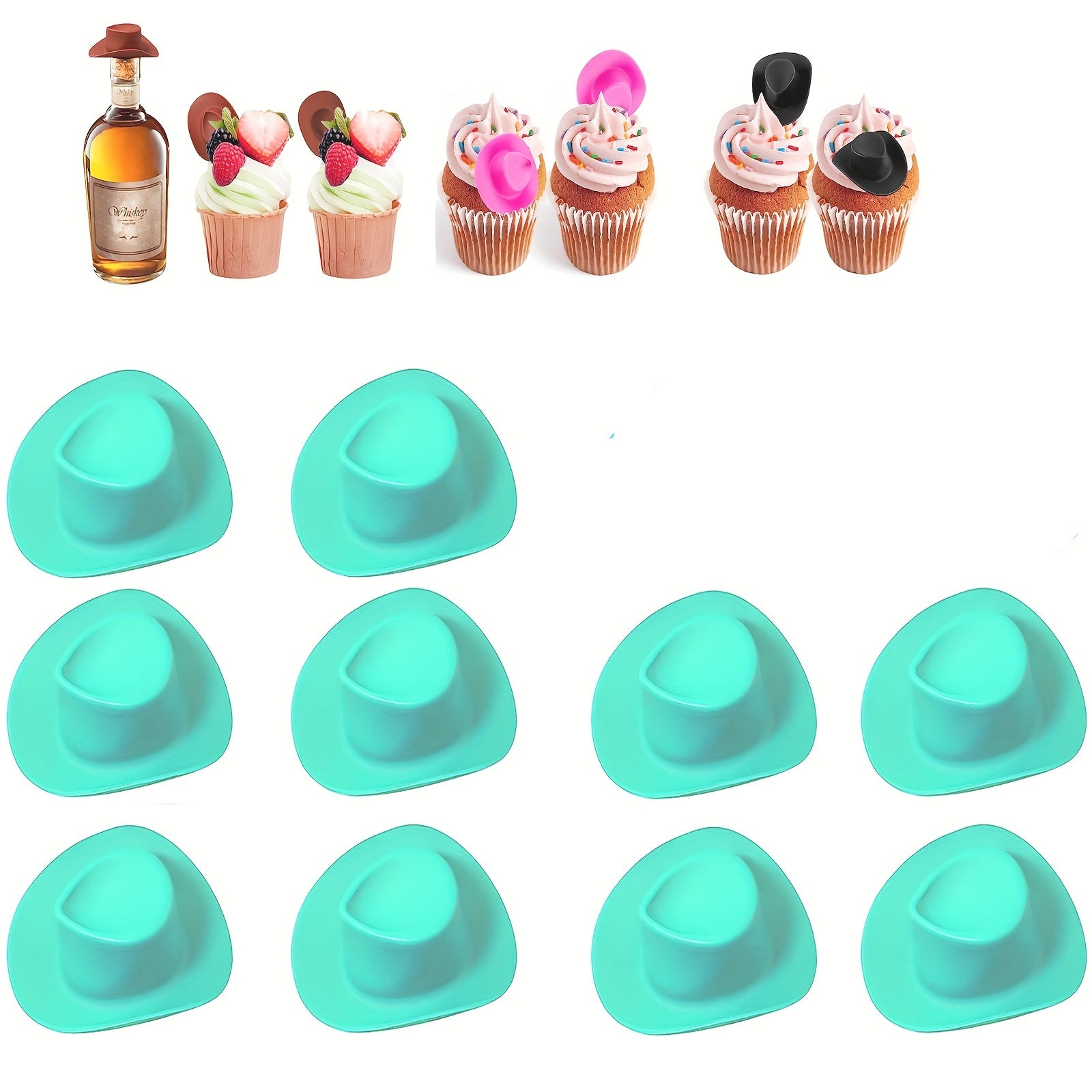 10pcs Mini Western Cowboy Hat Plastic Doll Hats Cowboy Cowgirl Hat