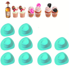 10pcs Mini Western Cowboy Hat Plastic Doll Hats Cowboy Cowgirl Hat