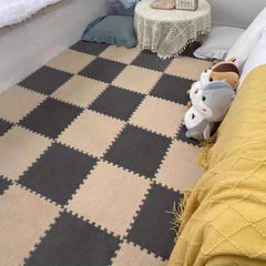 12pcs Plush Puzzle Foam Floor Mat Interlocking Soft Climbing Carpet