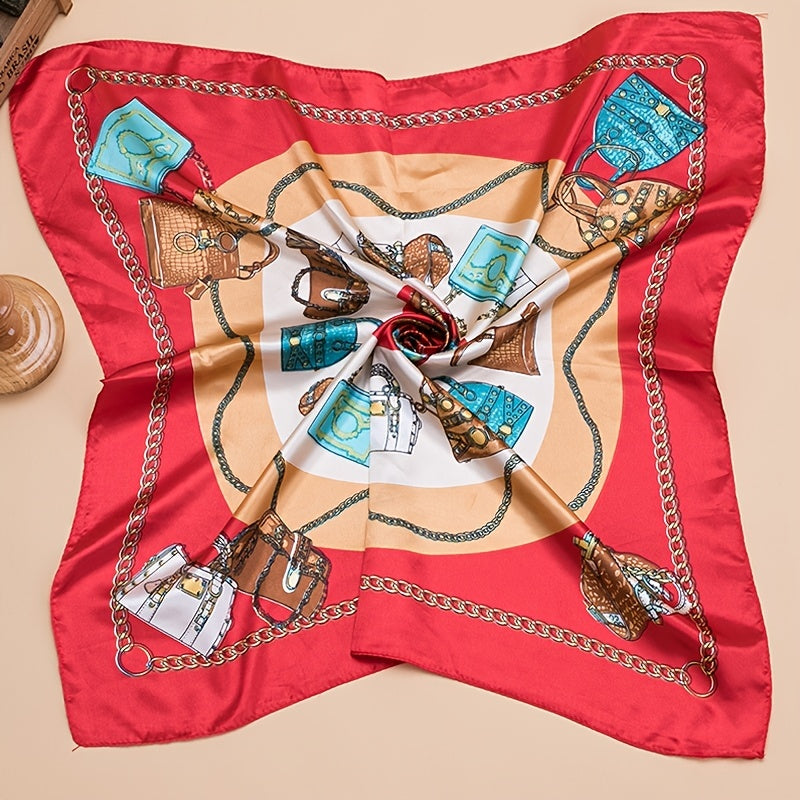 Printed Square Scarf Lightweight Scarf Holiday Gift Scarf
