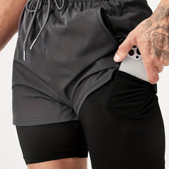 Quick Dry Mid Stretch Shorts Men's Outdoor Gym Workout