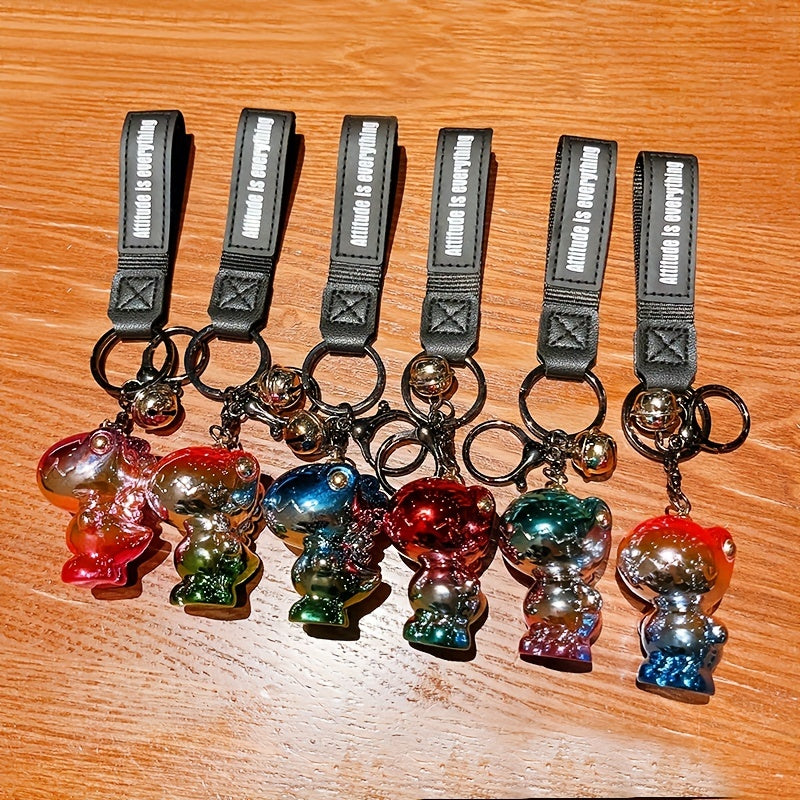 Cartoon Gradient Dinosaur Key Chain Bag Pendant For Men Women Boys Girls