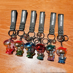 Cartoon Gradient Dinosaur Key Chain Bag Pendant For Men Women Boys Girls