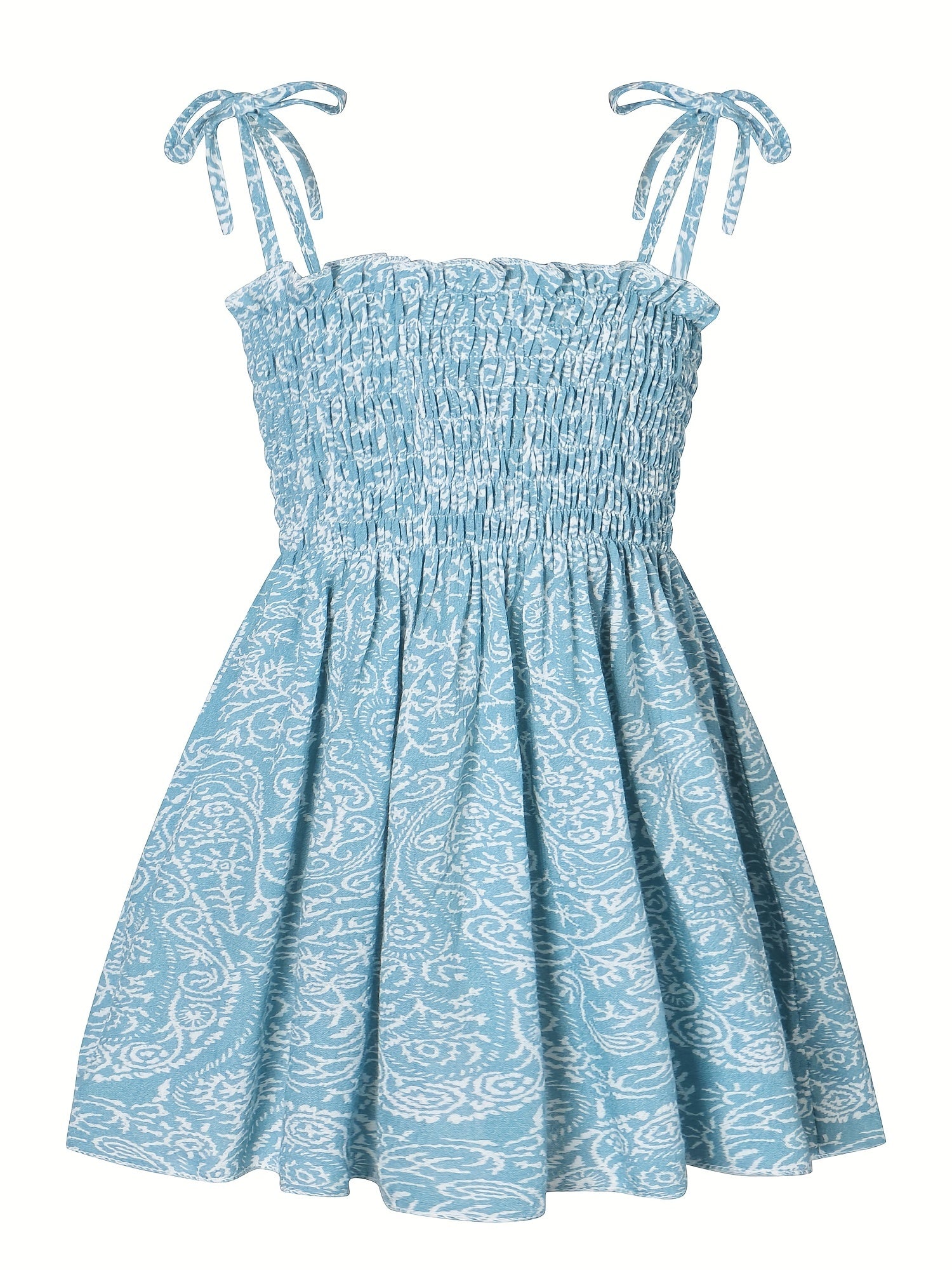 Leopard Lace Up Shirred Beach Cami Dress