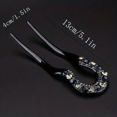 Rhinestone Insert Hairpin U-shaped Hairpin Women's Side Clip Updo Headwear