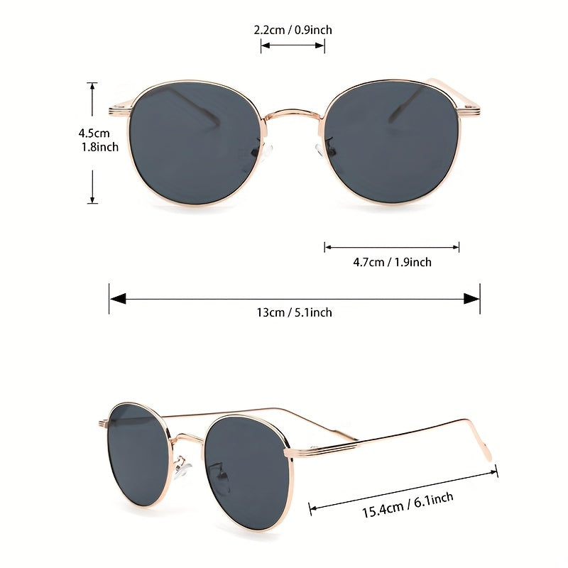 Round Small Frame Metal Sunglasses UV Protection