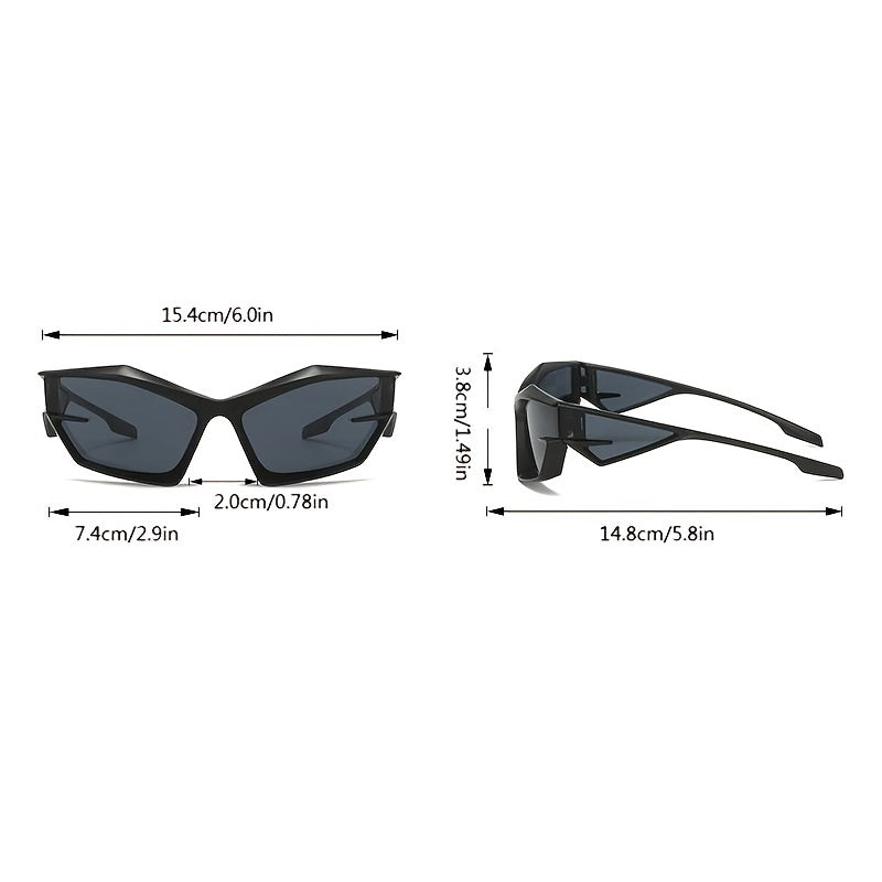 Futuristic Sense Tech Sunglasses Y2K Street Shot Catwalk Opposite Sex