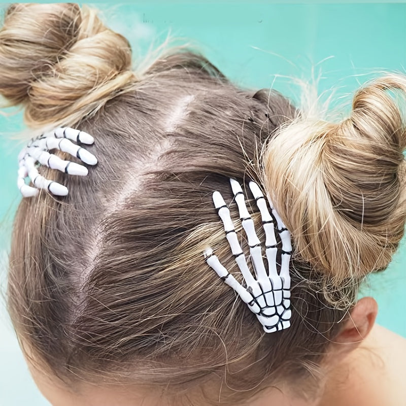 Skeleton Hair Claws Clips Skull Hand Barrettes Zombie Bone Claw Hair Clip