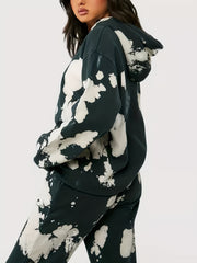  Printed Hooded Sweatshirt & Jogger Set