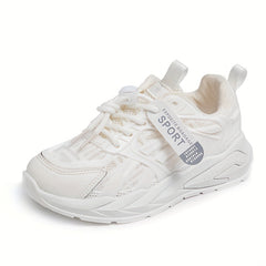 Boy's Knit Breathable Chunky Shoes Casual Lace Up Comfy Soft Sole Sneakers