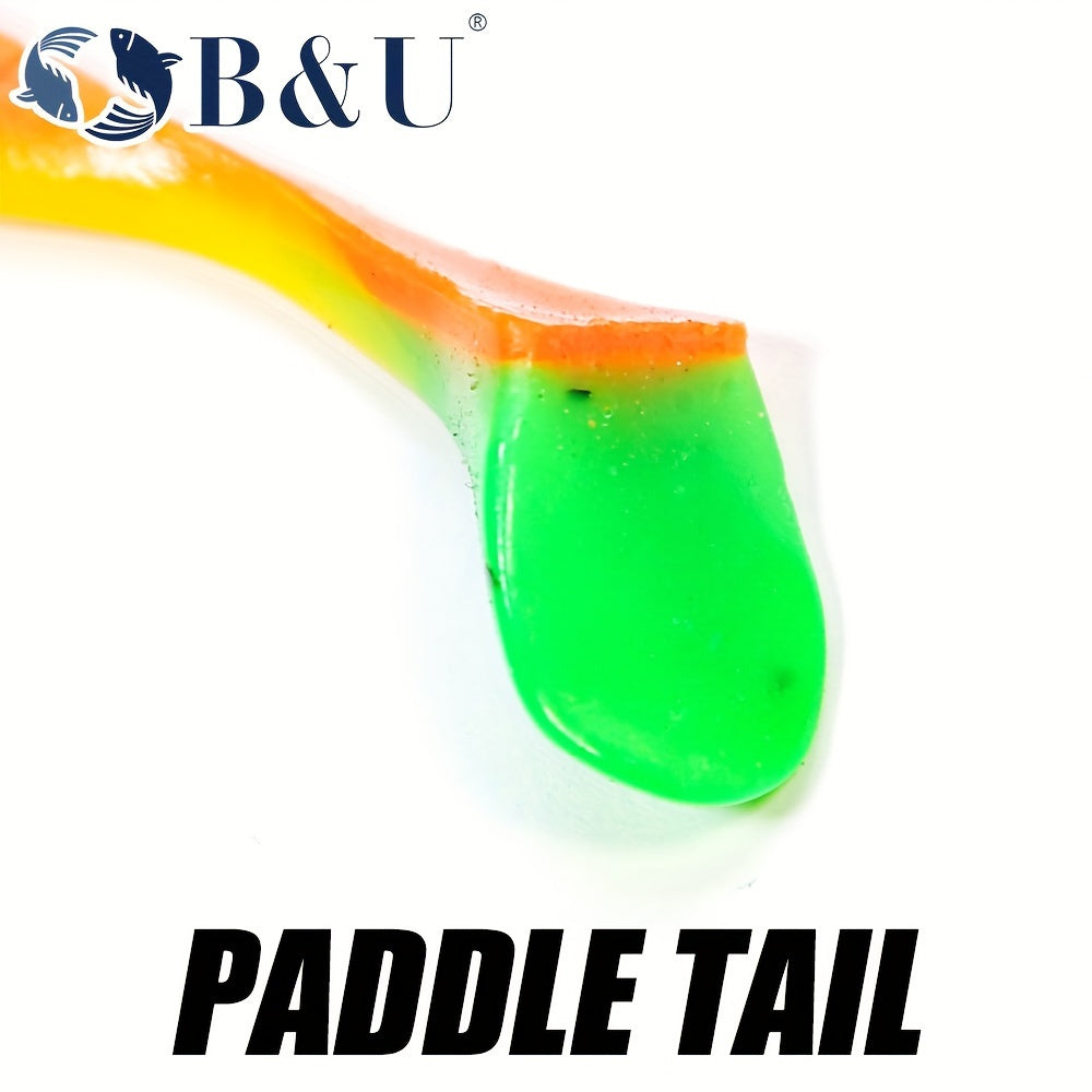B&U 3pcs 8 Soft Plastic Swimbait Fishing Lure For Bass Trout Crappie