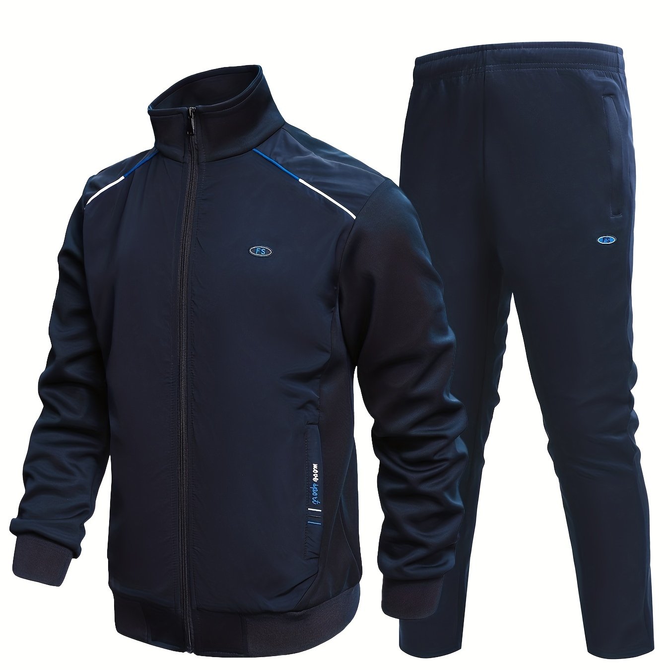 Men's Sports Suit Stand Collar Jacket & Comfortable Pants
