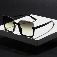 Oversized Semi Rimless Sunglasses UV400