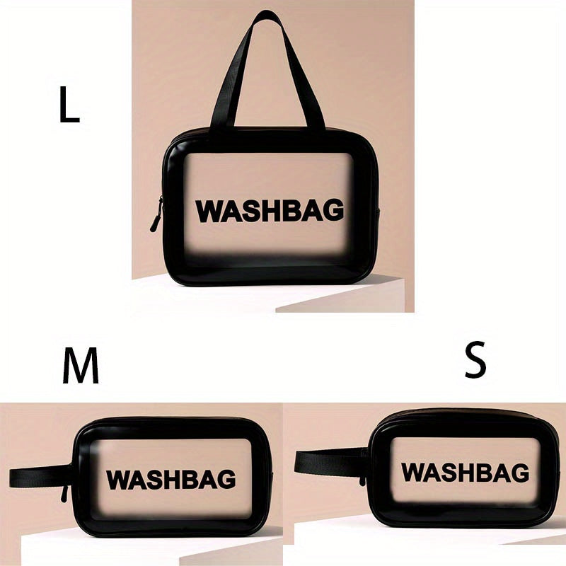 3pc Clear Cosmetic Travel Bag Set Waterproof Toiletry Storage