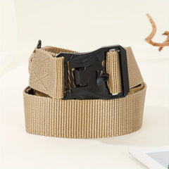Tactical Belt Retractable Quick Release Plastic Buckle Braided Canvas Belts